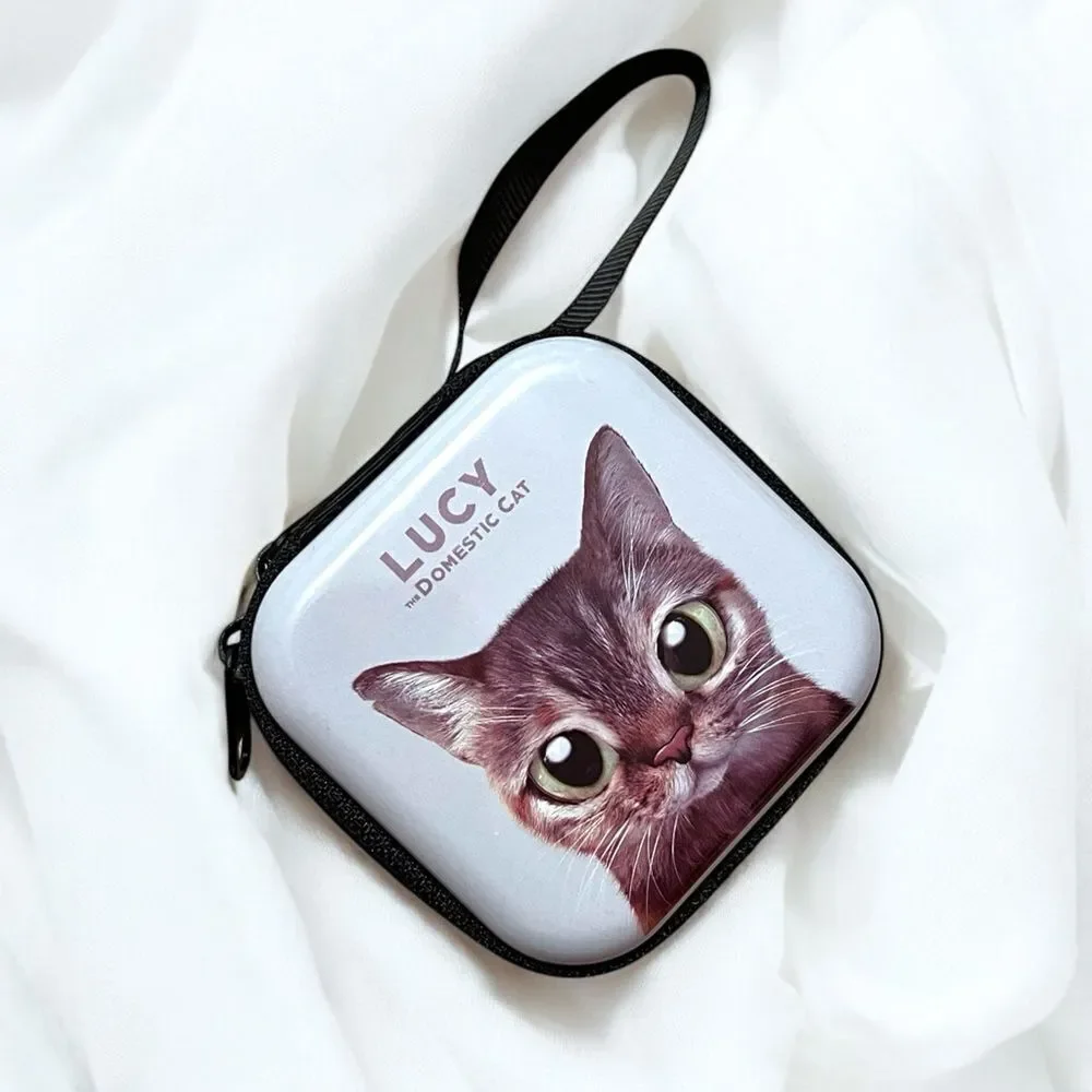 Gray Domestic Cat Zippered AirPod Or Trinket Case